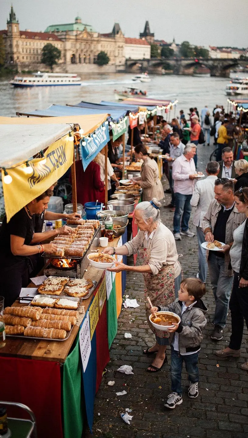 Pohled na historickou budovu tržnice s nabídkou místních potravin.